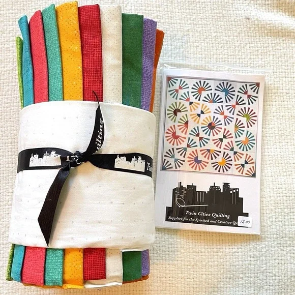 Sew‎ Kind Of Wonderful Quilt Set 70 & Sunny Rays Pattern Kit Fabric 76x76 Curve