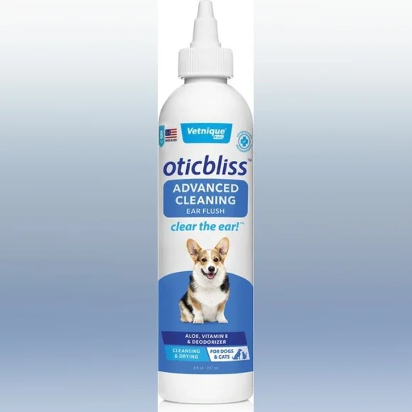 Vetnique Labs Oticbliss Ear Flush Advanced Cleaning Dog/Cat Medicated Ear Rinse