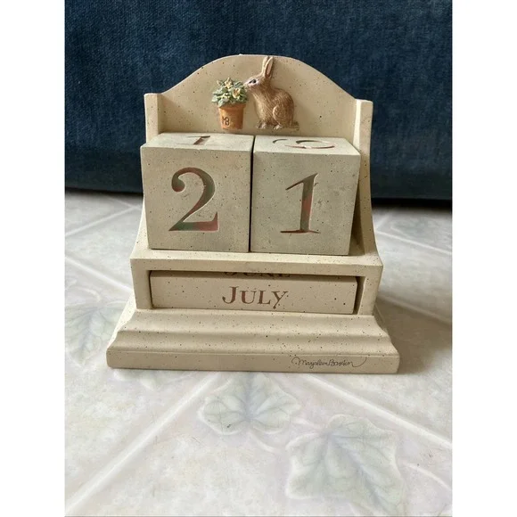 Hallmark Marjolein Bastin Spring Easter Bunny Garden Perpetual Block Calendar