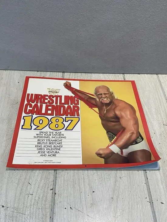 WWF Wrestling Calendar 1987 Hulk Hogan Superstars Vintage Sports Collectible