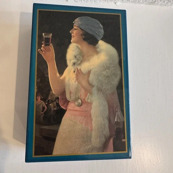 1987 Coca Cola Wooden Box‎ Through The Years Featuring Calendar Girl 1925 Blue