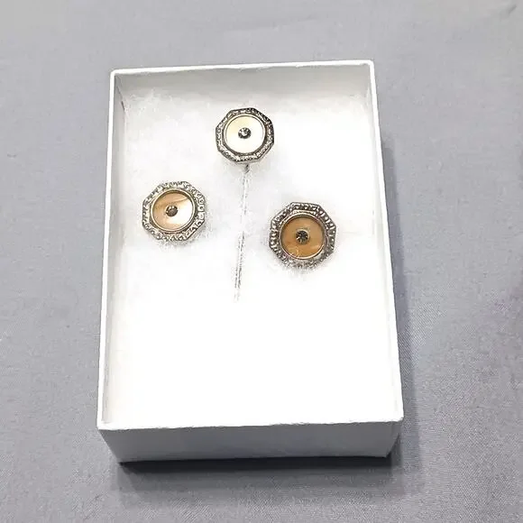 Art Deco Parure Stick Pin & Cufflinks 1920's Era