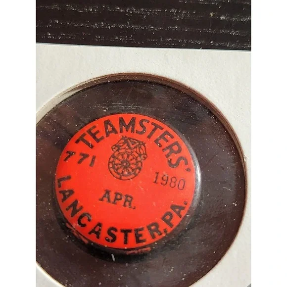 Teamsters Lancaster PA April 1980 Pinback Button Local 771 1980 1