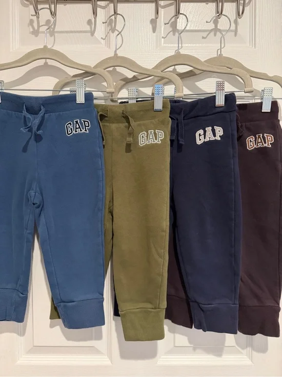Lot of 4 Baby Gap Toddler Jogger Sweatpants Bundle 2 Years Blue Green Navy Brown