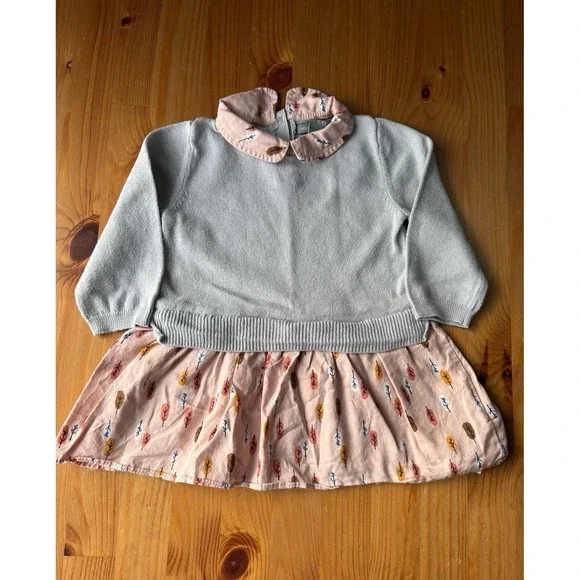 Baby GAP Preppy Collared Shirt Sweater Dress Size 12-18 Months