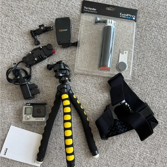 GoPro HERO4 Camera Bundle with Tripod+ GoPro case+ other accessories. NEW