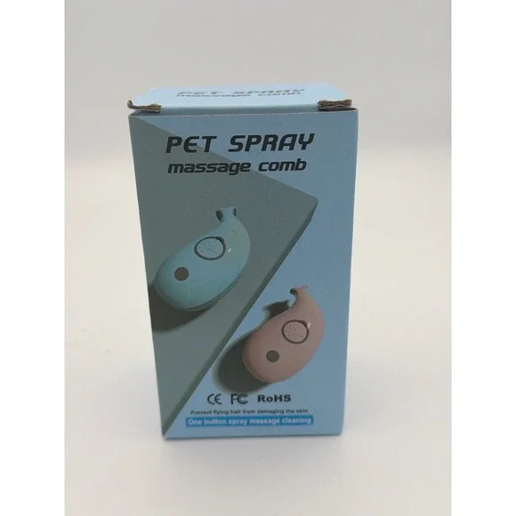 Pet Spray Massage Comb JY-666 Electric Steamy Cat Brush Blue Whale USB Grooming