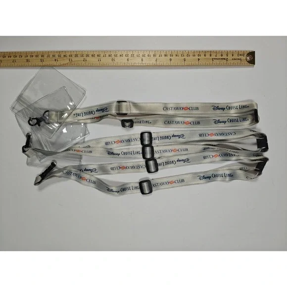 Disney Cruise Line‎ Castaway Club Silver Member Lanyards Lot of 3 DCL Keychains