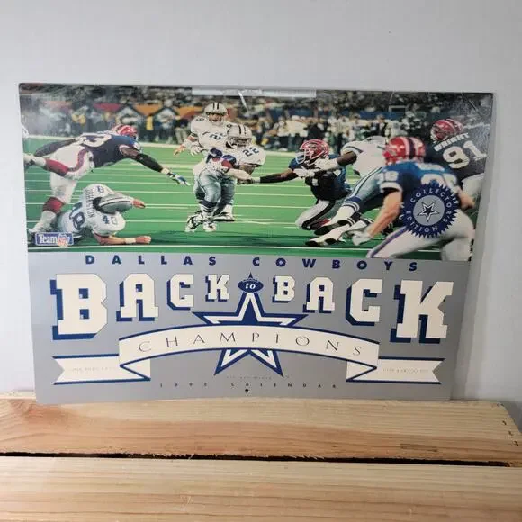 VINTAGE 1995 Dallas Cowboys Back To Back Champions Calendar