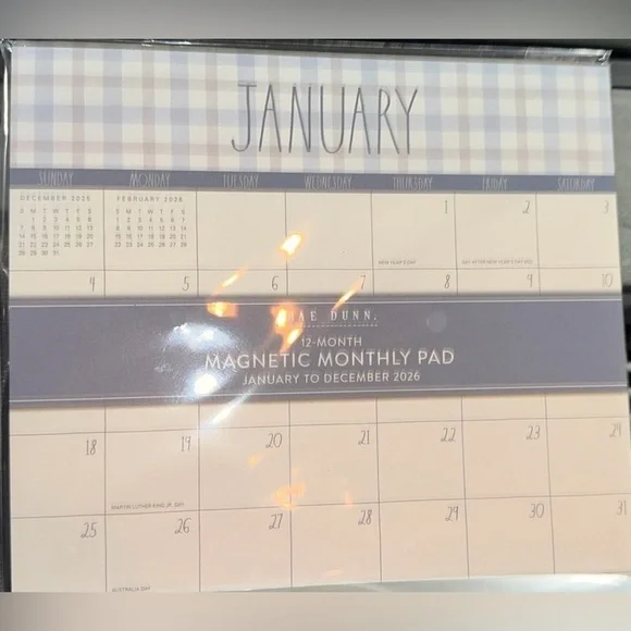 Sale NWT Rae Dunn 2026 Magnetic 12 Month Calendar Pad Jan-Dec 2026 Thick Paper