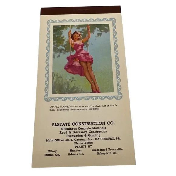 May 1953 Pin-Up Calendar Notepad Swing Happily Gil Elvgren Brown & Bigelow USA