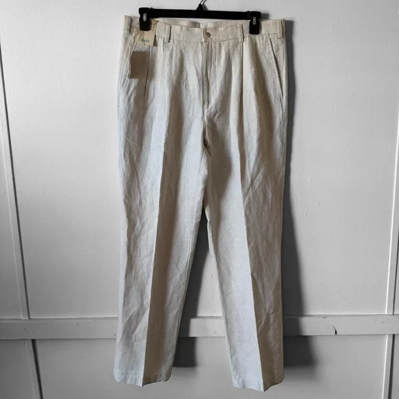 Caribbean Linen Blend Men's Casual Pants NWT SZ 36x32