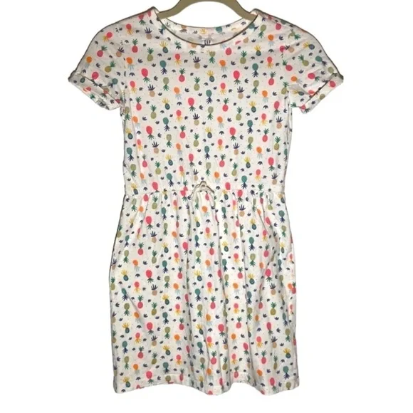 GAP Girls Pineapple Patterned Cotton T-shirt Short Sleeve Dress - XL