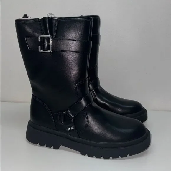 🔥Gap girls Black Buckle Ankle Boots Sz 3 New