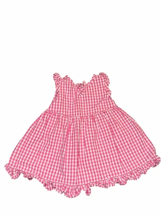 Baby Gap Pink Gingham Plaid Ruffle Dress - Size 3 Mo
