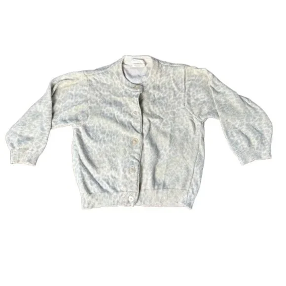VINTAGE BABY GAP Leopard Cheetah Print Cardigan Sweater Size 12-24 Months