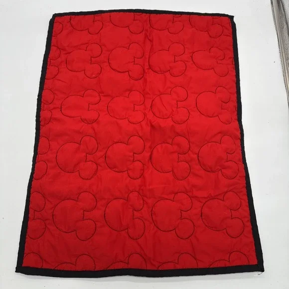 Disney Mickey Mouse Ears Embroidered Quilted Pillow Case 20 X 26