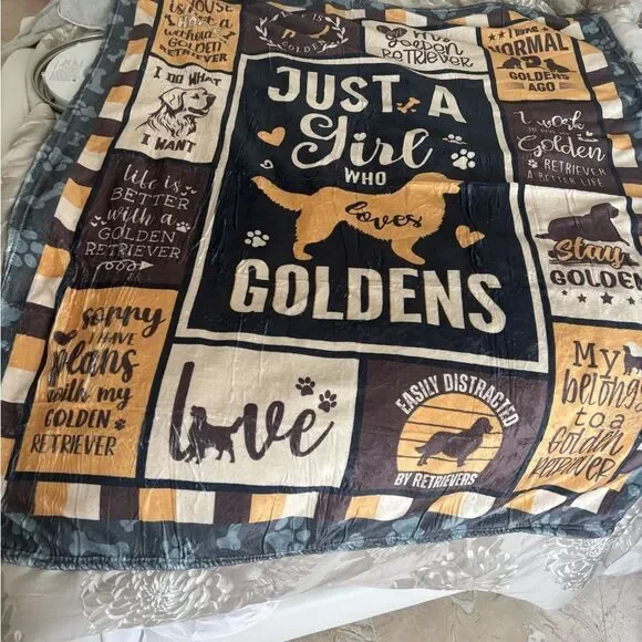 Golden Retriever Themed Quilt Blanket