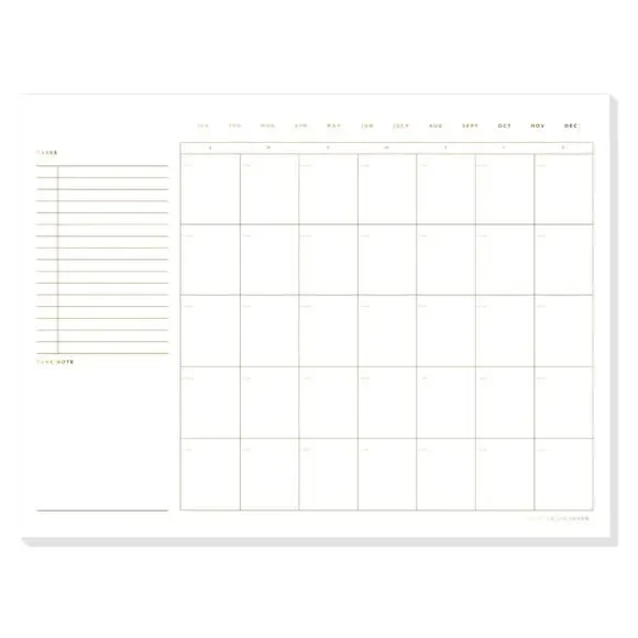 SMITTEN on PAPER Open Dated Desk Calendar in White