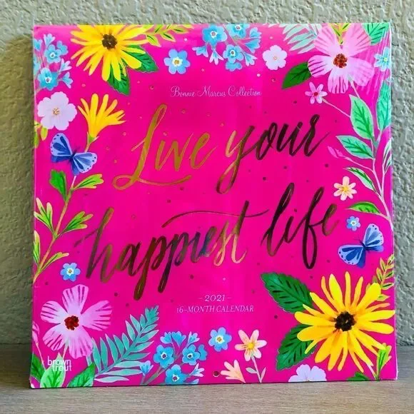 Inspirational Quotes Wall Art Decor Floral 2021 Calendar