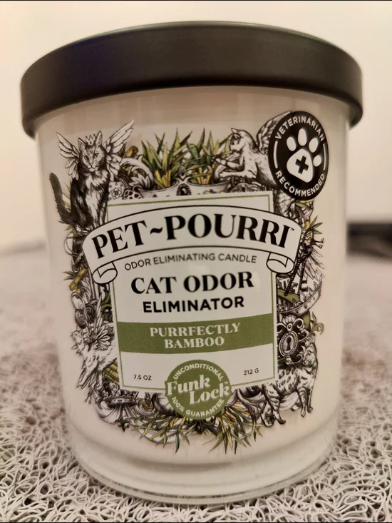 Pet-Pourri Purrfectly Bamboo Cat Odor Eliminator Candle - Green