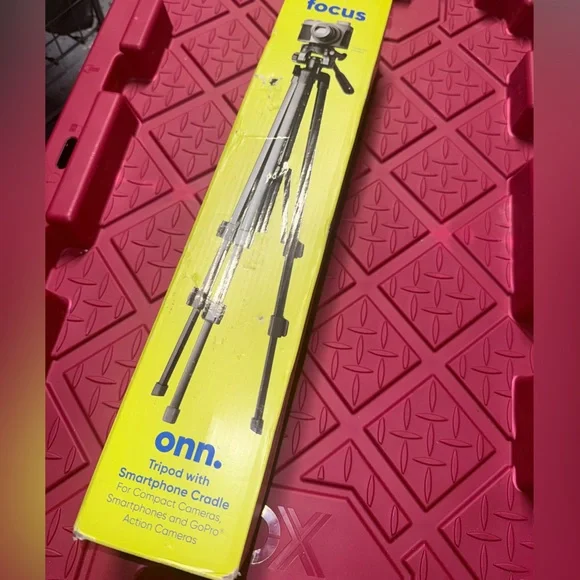 Onn Black Tripod with Smartphone Cradle and ring light bundle