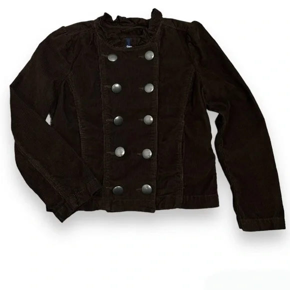 Gap‎ Kids Brown Corduroy Ruffle Jacket Girls M 8