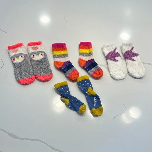 Baby gap baby Boden sock bundle size 0-2T grippy cozy socks white pink blue