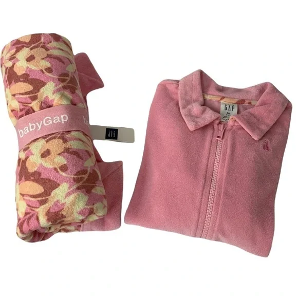 Gap Pink ZIP Terry Coverup & Match Beach Towel Perfect Gift Summer Fun