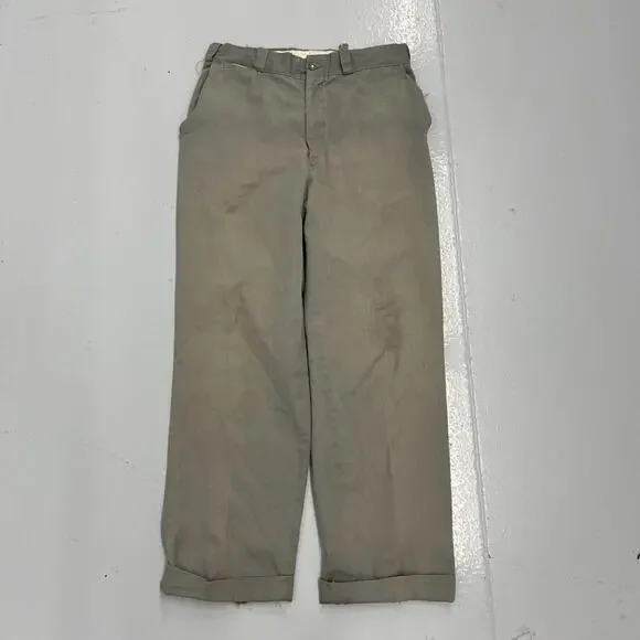 Vintage 60s Big Mac Grey Sanforized Workwear Chinos 30x28