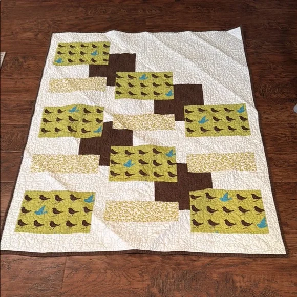 Vintage Brown and Cream Geometric Quilt Bedding