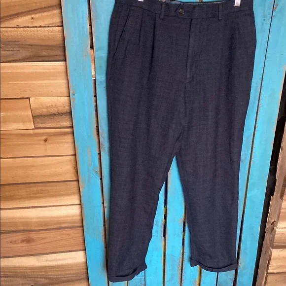 Lauren Ralph Lauren Men's Classic Blue and Gray wool Pants size 33x28 (tag 34x30
