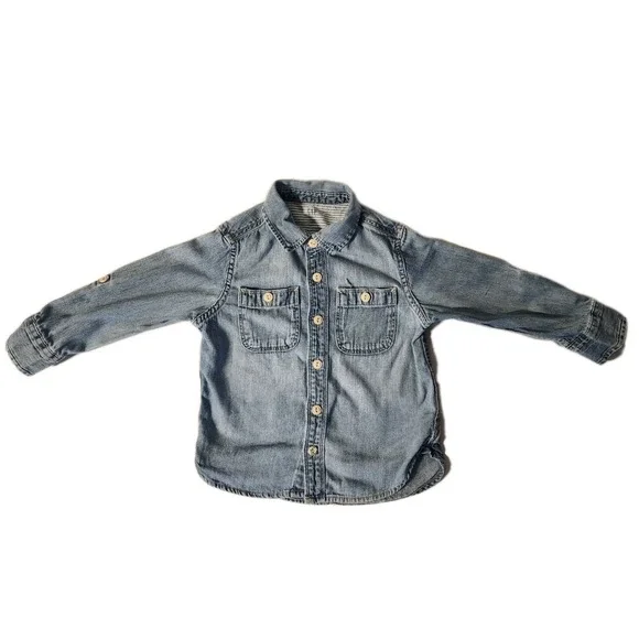 GAP KIDS BOYS‎ Denim BUTTON DOWN SIZE 4 Years EUC