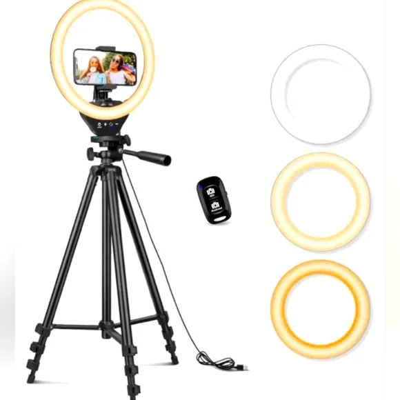 NEW! Sensyne 10'' Ring Light with 50'' Extendable Tripod Stand, LED Circle Light