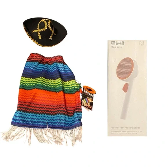 New Cat Grooming Brush and NWT dog/cat Costume sz M/L