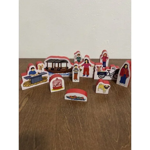 Wooden Chinese English Learning Blocks – Mandarin Pinyin – 11 Pc Educational Set