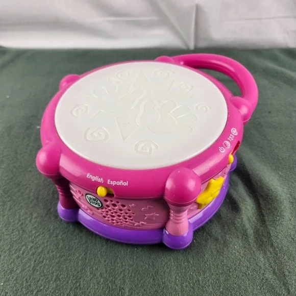 Leap Frog Learn & Groove Color Play Drum Pink Musical Instrument English Spanish
