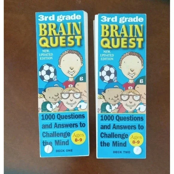 Brain Quest Lot 3rd Grade New Updated Edition Deck One & Two 1990's Teaching Aid