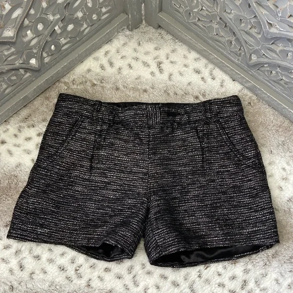 GAP Kids tweed shorts girls size 14 silver metallic stripes dark feminine witchy