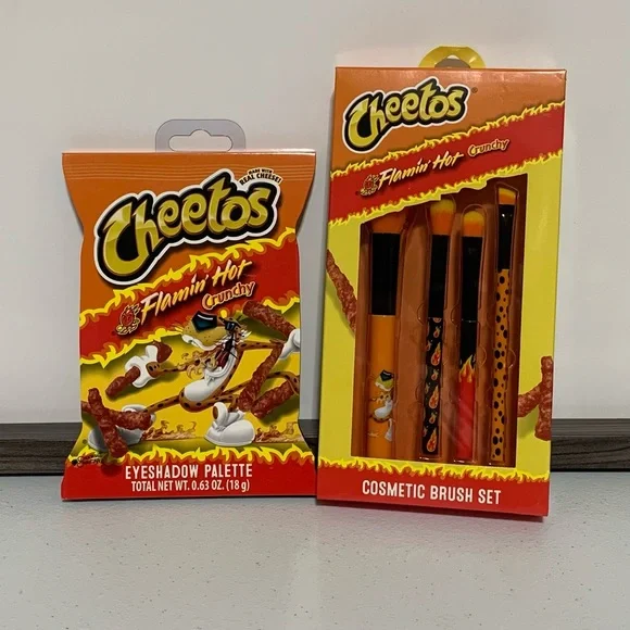 Taste Beauty x Flamin’ Hot Crunchy Cheetos Eyeshadow Palette & Brush Set-New