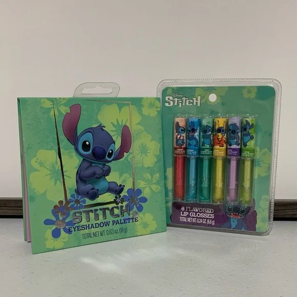 Taste Beauty x Disney Stitch Eyeshadow Palette & Flavored Lip Glosses-New