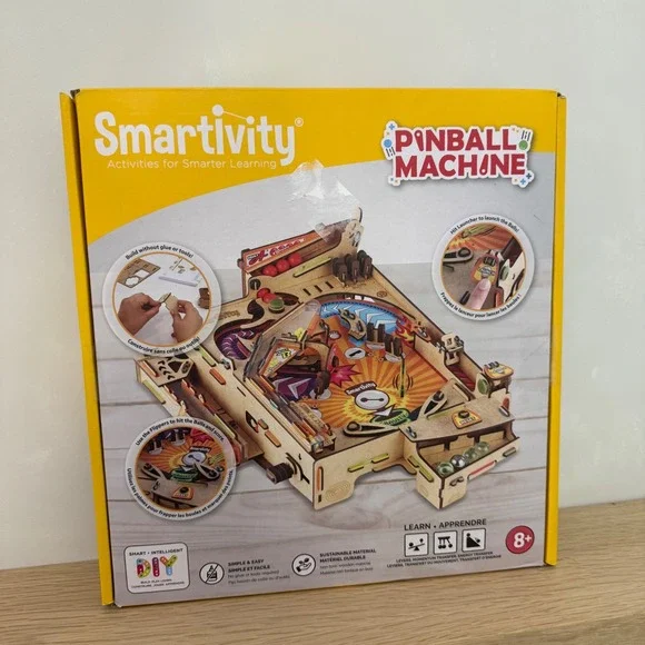 Smartivity DIY Pinball Machine STEAM Educational Building Kit Wooden Toy Ages 8+