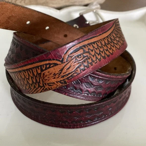 Vintage Men’s Brown Leather Belt - Size 50