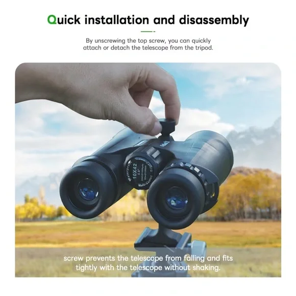 ❌S2 Black Binocular Tripod Adapter Mount with 1/4-20” Thread NWT