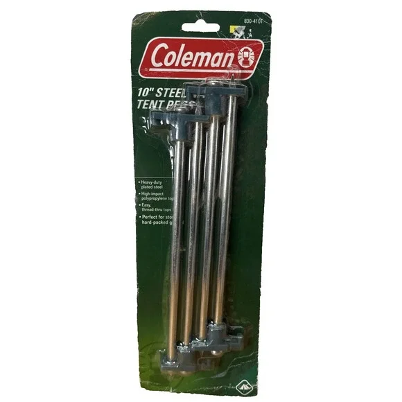 Coleman 10 in Tent Stake Heavy Duty Plated Steel 4 Stakes