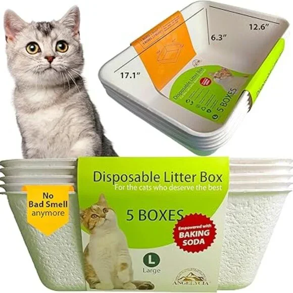 Disposable Litter Boxes for Cats Baking Soda Effect and Maximum Odor Control(5)