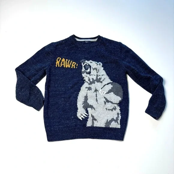 Gap Boys‎ Medium Knit Sweater Blue Bear