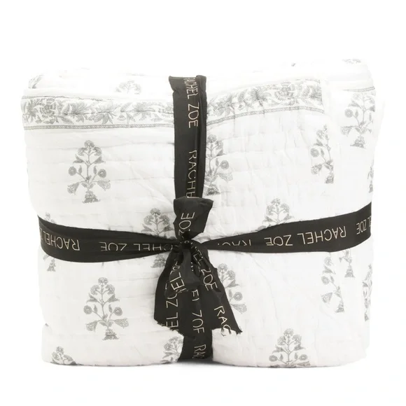 🎉LAST PIECE 🎉RACHEL‎ ZOE Block Print Stitch Quilt Set