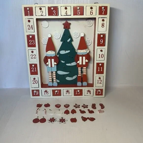 Department 56 Wooden Advent Calendar with 24‎ Miniatures to Hang
