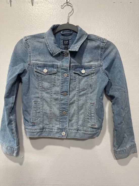 Gap Denim Girls Trucker Jean Jacket Blue Size L (10-12) Long Sleeve